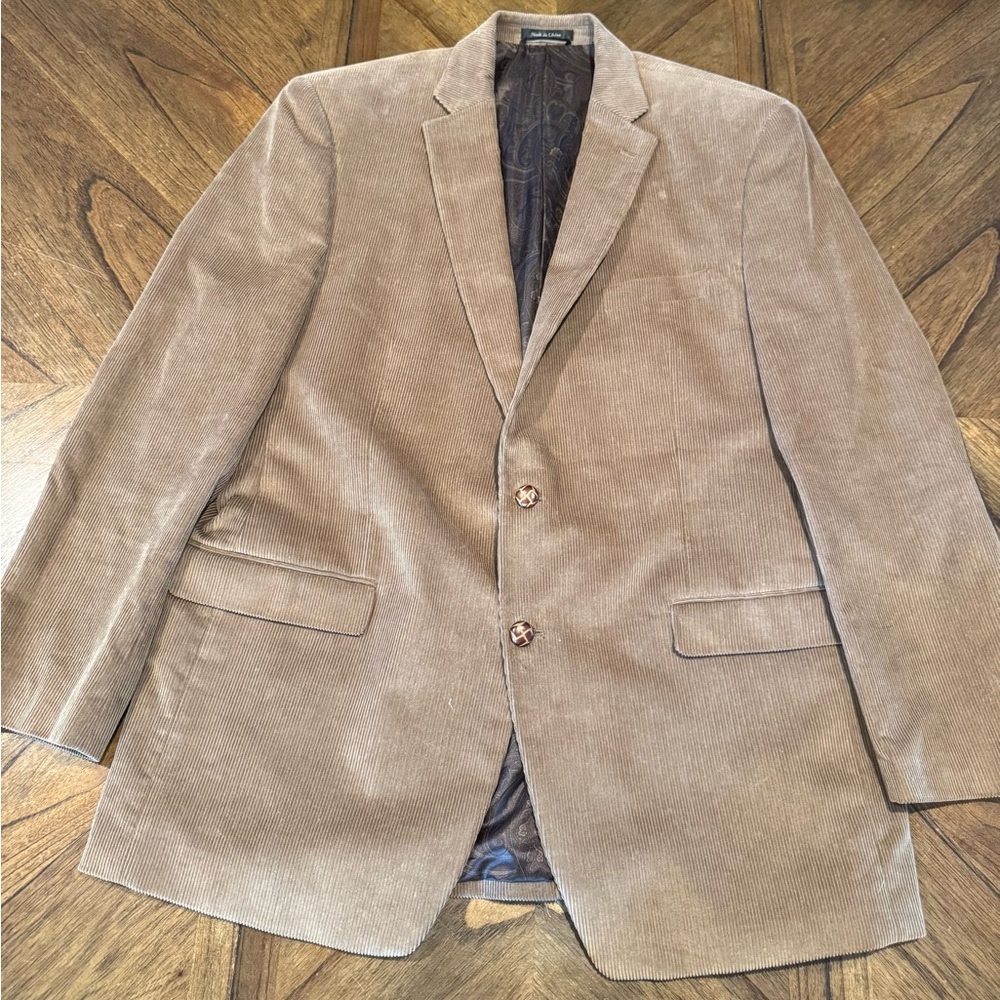 Ralph lauren corduroy sports coat, leather elbow patch 46L